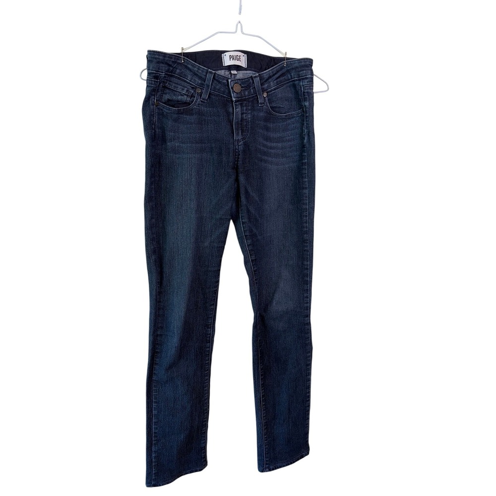 Paige Skyline Straight Leg Jeans Dark Wash Indigo Denim Size 26 Made in USA